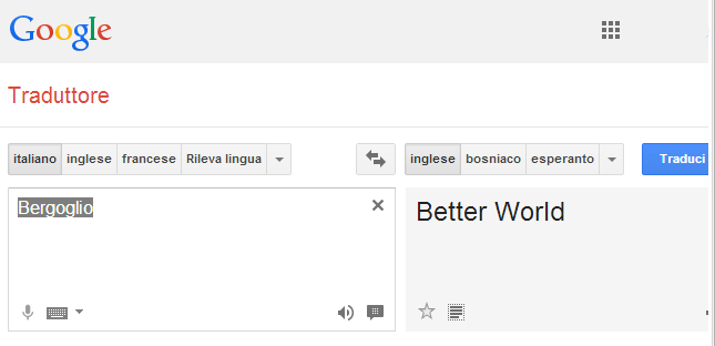 Traduttore Google Bergoglio